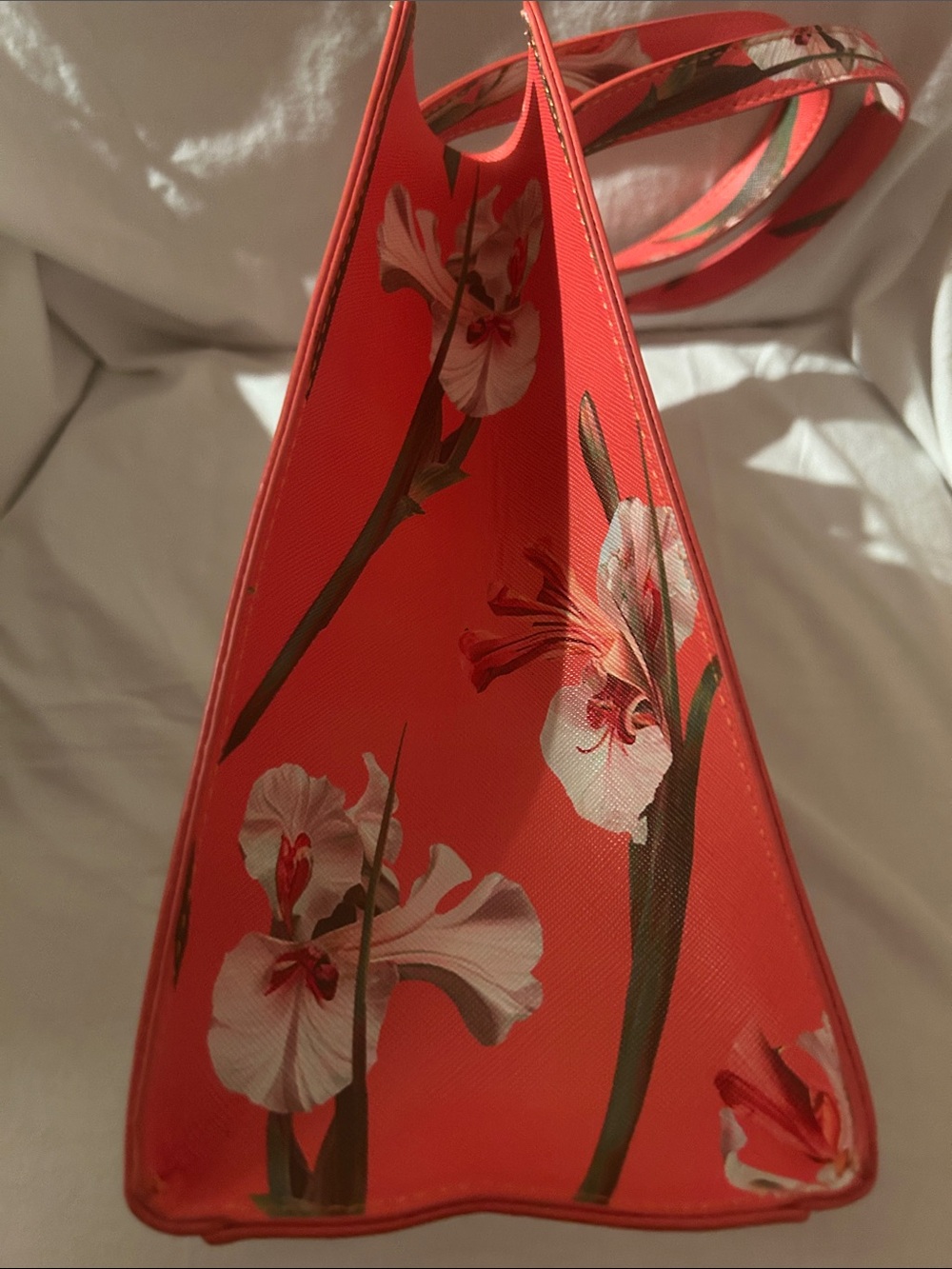 Ted Baker White The Icon Bag in Coral Colorway Iris Floral Tote NWT - Picture 5 of 7